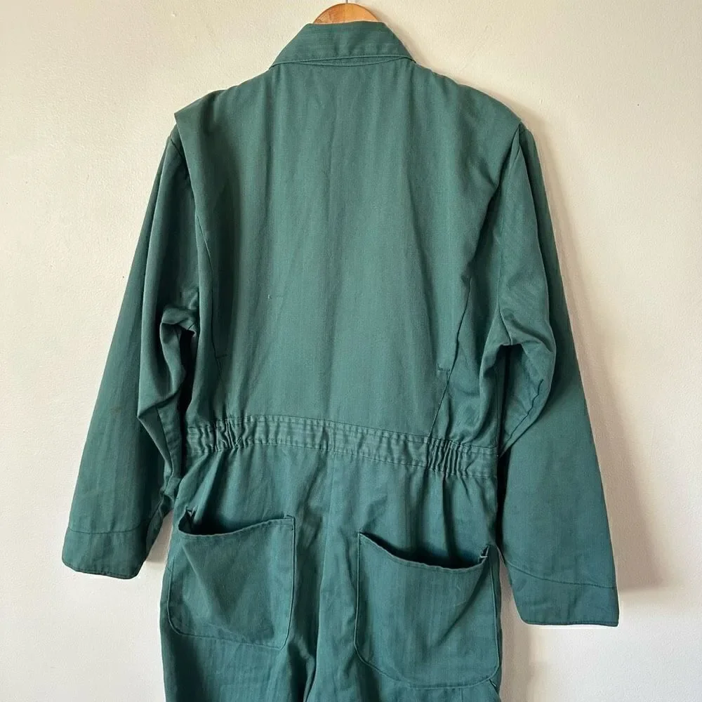 Big Mac JCPenney Vintage RARE Color Men’s Teal Green Mechanic Work Coveralls Jum - Picture 14 of 15